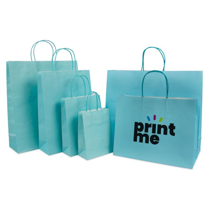 Deluxe twisted paper bags with bottom card 